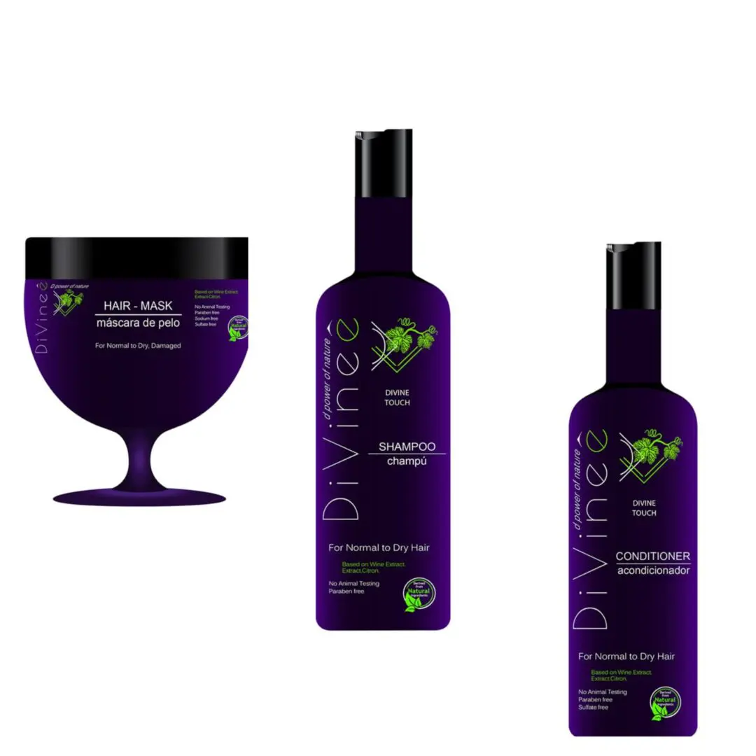 Purple hair care products for normal to dry hair.